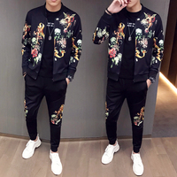 2020 nowa kurtka + spodnie dres męski Moda Hombre Moda drukowanie męska zestaw wiosna męska strój sportowy 2 sztuka zestawy Plus rozmiar 5XL